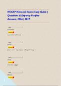 NCCAP National Exam Study Guide &vert; Questions & Expertly Verified Answers&comma; 2026 &vert; 2027&period;     