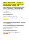 Clinical Nursing Skills & Techniques&comma; Ch&period; 23 Oxygen Therapy Exam Actual Questions and Answers 2026&period;docx