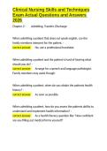 Clinical Nursing Skills and Techniques Exam Actual Questions and Answers 2026&period;docx