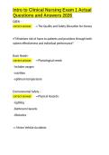 Intro to Clinical Nursing Exam 1 Actual Questions and Answers 2026&period;docx