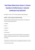 Club Pilates Written Exam Version 2 &vert; Practice Questions & Verified Answers &vert; Instructor Certification Prep 2026&sol;2027