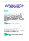CON 3990V - CONTRACTING CERTIFICATION EXAM STUDY GUIDE QUESTIONS WITH CORRECT &sol;ACCURATE ANSWERS&vert; 100&percnt; RATED CORRECT &excl;&excl; 2025-2026&vert; 100&percnt; SURE PASS