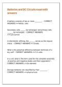 Batteries and DC Circuits exam with answers