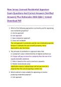 New Jersey Licensed Residential Appraiser  Exam Questions And Correct Answers &lpar;Verified  Answers&rpar; Plus Rationales 2026 Q&A &vert; Instant  Download Pdf 