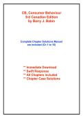 Solutions for Consumer Behaviour&comma; 3rd Canadian Edition by J&period; Babin &vert; Complete Solutions Guide