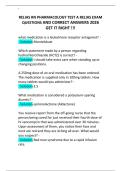 RELIAS RN PHARMACOLOGY TEST A RELIAS EXAM QUESTIONS AND CORRECT ANSWERS 2026 GET IT RIGHT &excl;&excl;&excl;