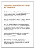 Developing Leaders EXAM QUESTIONS WITH ANSWERS