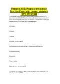 Pearson VUE&colon; Property Insurance Practice Exam with correct answers 100&percnt; 2025&sol;2026