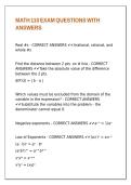 MATH 110 EXAM QUESTIONS WITH ANSWERS
