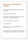 Math 110 Exam 1 QUESTIONS WITH ANSWERS&period;