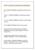MATH 110 FINAL EXAM WITH ANSWERS