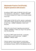 Wastewater Practice Test &lpar;Florida&rpar; English questions with answers