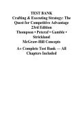 Test Bank for Crafting and Executing Strategy&colon; Concepts&comma; 23rd Edition &lpar;2024&rpar; by Thompson &vert; Complete Q&A