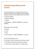 Pathophysiology HESI exam with answers