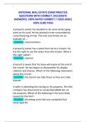NATIONAL REAL ESTATE EXAM PRACTICE QUESTIONS WITH CORRECT &sol;ACCURATE ANSWERS&vert; 100&percnt; RATED CORRECT &excl;&excl; 2025-2026&vert; 100&percnt; SURE PASS