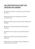 ASE CERTIFICATION EXAM SCRIPT 2026 QUESTIONS WITH ANSWERS