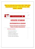 State Farm Estimatics Exam &lpar;Latest 2025 &sol; 2026&rpar;&colon; Most Comprehensive Qs & Ans - to Pass the Exam&comma; 100&percnt; Verified - UPDATED