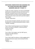 BEHAVIORAL OBSERVATION AND SCREENING FOR DCF EXAM QUESTIONS AND CORRECT ANSWERS 2026 GET IT RIGHT &excl;&excl;&excl;