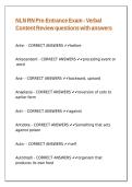 NLN RN Pre-Entrance Exam - Verbal Content Review questions with answers