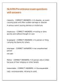 NLN RN Pre entrance exam questions with answers