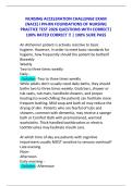 NURSING ACCELERATION CHALLENGE EXAM &lpar;NACE&rpar; I PN-RN FOUNDATIONS OF NURSING PRACTICE TEST 2026 QUESTIONS WITH CORRECT&vert; 100&percnt; RATED CORRECT &excl;&excl; &vert; 100&percnt; SURE PASS