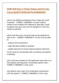 NUR 434 Quiz 1 &lpar;Team Steps and Acuity Care&rpar; QUESTIONS WITH ANSWERS&period;
