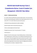 NSG430 Adult Health Nursing II Exam 2 Comprehensive Review &vert; Acute & Complex Care Management &vert; 2026&sol;2027 New Edition
