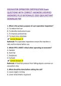 Excavator Operator Certification Exam Questions & Answers