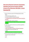 New Jersey Electrical Contractor Examination  Questions And Correct Answers &lpar;Verified  Answers&rpar; Plus Rationales 2026 Q&A &vert; Instant  Download Pdf 
