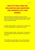 IBUS 401 FINAL EXAM USC  BULLINGTON 2026 QUESTIONS  AND ANSWERS&vert; ACE YOUR  GRADES&period;