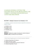 ALABAMA GENERAL CONTRACTOR LICENSING REAL EXAM 100 QUESTIONS AND CORRECT ANSWERS WITH RATIONALES LATEST 2025-2026 UPDATE