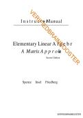 Elementary Linear Algebra &ndash; A Matrix Approach &vert; Instructor&rsquo;s Manual by Spence&comma; Insel & Friedberg for Teaching and Solutions