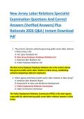 New Jersey Labor Relations Specialist  Examination Questions And Correct  Answers &lpar;Verified Answers&rpar; Plus  Rationale 2026 Q&A&vert; Instant Download  Pdf 