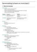 Samenvatting -  lichaam en mond deel 2
