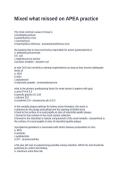 Mixed what missed on APEA practice Questions with Solutions