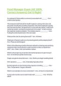 Food Manager Exam &lpar;All 100&percnt; Correct Answers&rpar; Get It Right&excl;