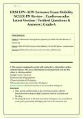 HESI LPN&ndash;ADN Entrance Exam Mobility  NCLEX-PN Review &ndash; Cardiovascular  Latest Version &vert; Verified Questions & Answers &vert; Grade A