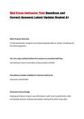 Red Cross Instructor Test Questions and Correct Answers&vert; Latest Update&vert; Graded A&plus;