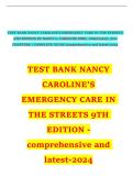 Test Bank for Nancy Caroline&rsquo;s Emergency Care in the Streets&comma; 9th Edition by Nancy Caroline &vert; Complete Q&A