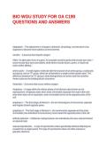 BIO WGU STUDY FOR OA C190 QUESTIONS AND ANSWERS&period;