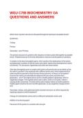WGU C785 BIOCHEMISTRY OA QUESTIONS AND ANSWERS
