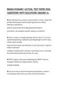 INMAN DOMAIN 1 ACTUAL TEST PAPER 2026 QUESTIONS WITH SOLUTIONS GRADED A&plus;