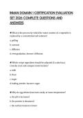 INMAN DOMAIN 1 CERTIFICATION EVALUATION SET 2026 COMPLETE QUESTIONS AND ANSWERS