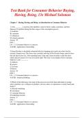 Consumer Behavior&colon; Buying&comma; Having&comma; Being &lpar;13th Edition&rpar; &ndash; Test Bank by Michael Solomon &vert; Exam Questions and Answers