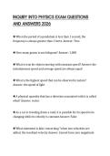 INQUIRY INTO PHYSICS EXAM QUESTIONS AND ANSWERS 2026