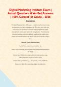 Digital Marketing Institute Exam &vert; Actual Questions & Verified Answers &vert; 100&percnt; Correct &vert; A Grade &ndash; 2026 