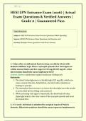HESI LPN Entrance Exam &lpar;2026&rpar; &vert; Actual Exam Questions & Verified Answers &vert; Grade A &vert; Guaranteed Pass