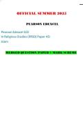 OFFICIAL SUMMER 2025 PEARSON EDEXCEL Pearson Edexcel GCE In Religious Studies &lpar;9RS0&rpar; Paper 4D&colon; Islam MERGED QUESTION PAPER &plus; MARK SCHEME