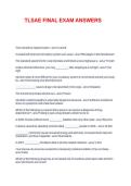 TLSAE FINAL EXAM ANSWERS