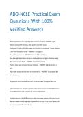ABO-NCLE Practical Exam  Questions With 100&percnt;   Verified Answers 